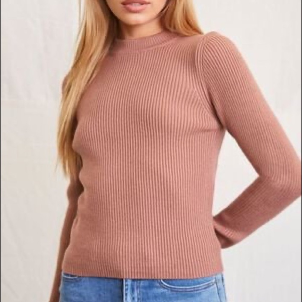 Dusty Rose Ribbed Turtleneck- LIKE NEW